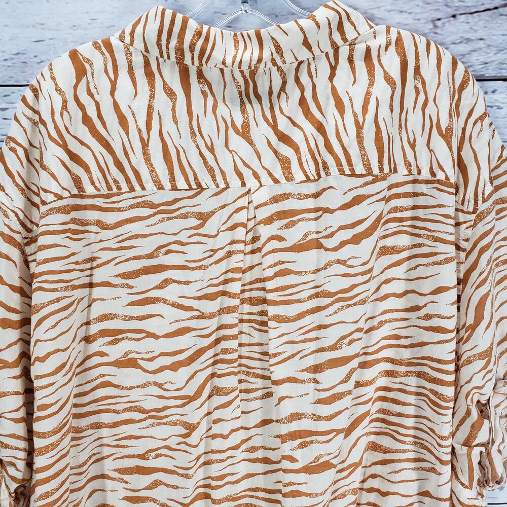 Ava & Viv Brown Animal Print 100%Cotton Short Sleeve Top Size 3X - Picture 10 of 14